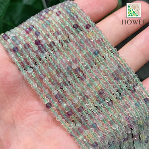 Faceted Fluorite Stone Beads for DIY Jewelry Making 15'' 2mm/3mm