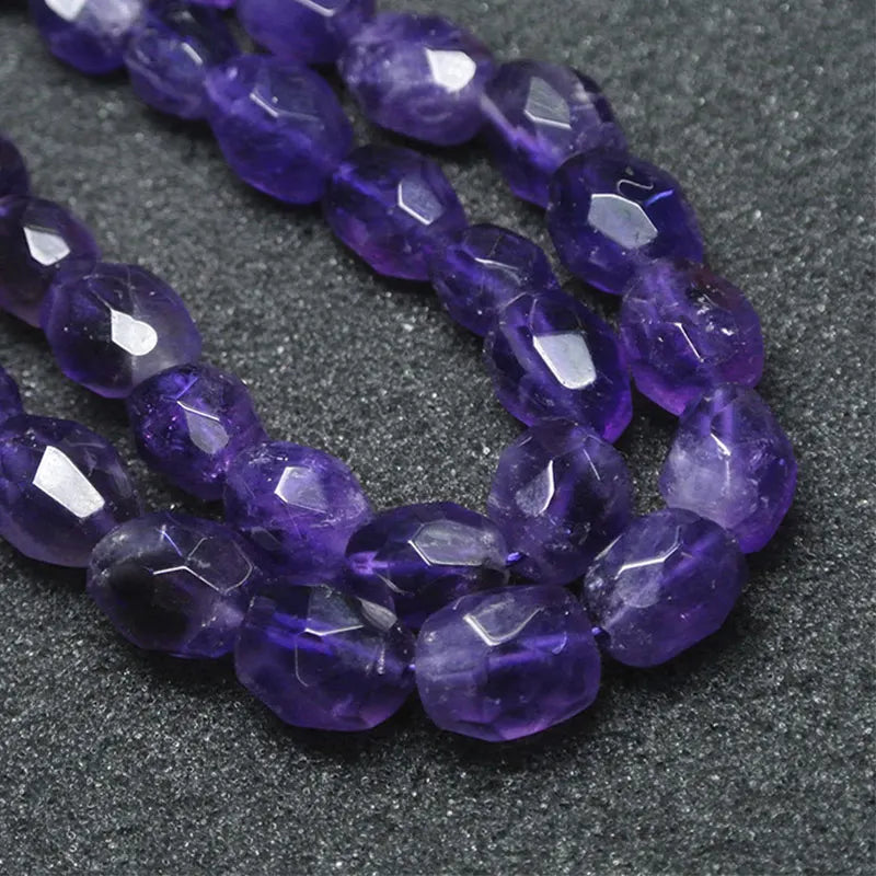 Faceted Freeform Amethysts Beads for Bracelets DIY