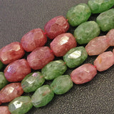 Faceted Green Pink Cherry Quartz Beads for Jewelry Making 15''