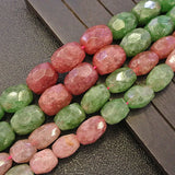 Faceted Green Pink Cherry Quartz Beads for Jewelry Making 15''