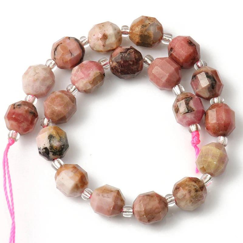 Faceted Garnet Amazonite Agate Amethyst Beads 7.5''