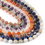 Faceted Garnet Amazonite Agate Amethyst Beads 7.5''