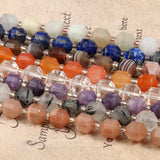 Faceted Garnet Amazonite Agate Amethyst Beads 7.5''