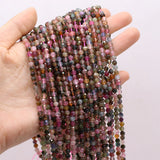 4mm Ruby Tourmaline Faceted Gem Stone Beads for Jewelry Making