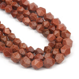 Natural Golden Sand Stone Faceted Beads 6-10mm Round Spacer Loose Beads 15''