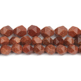 Natural Golden Sand Stone Faceted Beads 6-10mm Round Spacer Loose Beads 15''