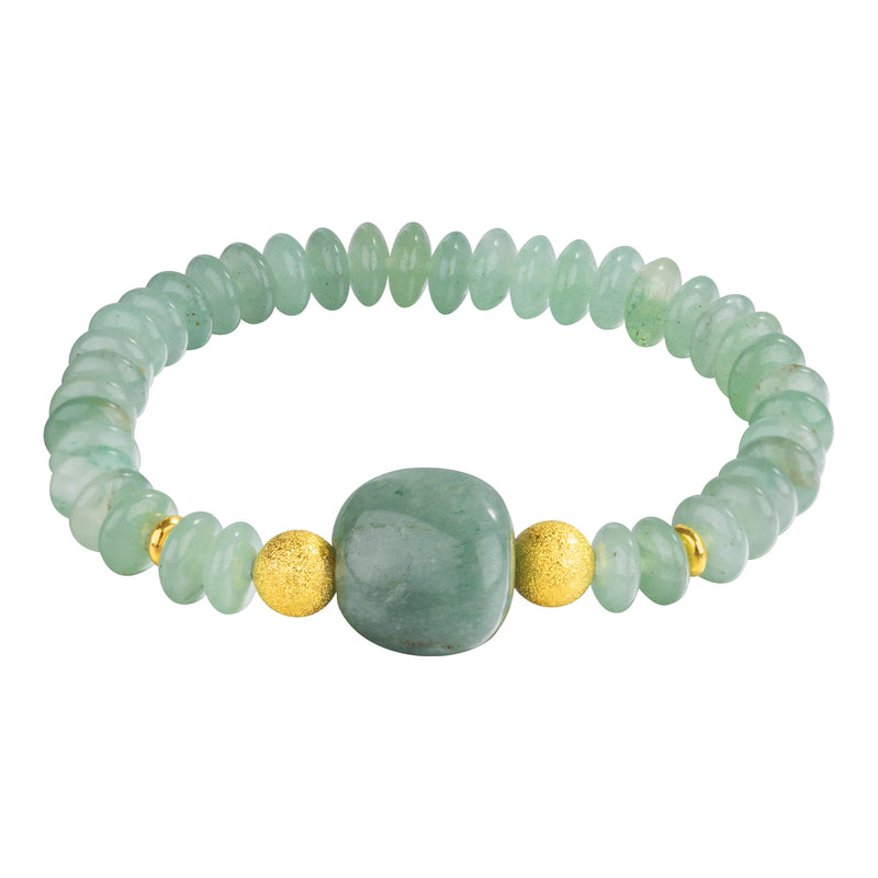 Green Aventurine Stretch Bracelet Frosted Beads Jewelry