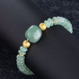Green Aventurine Stretch Bracelet Frosted Beads Jewelry