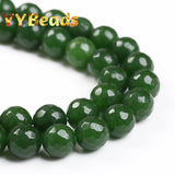 Faceted Green Jades Stone Beads for Jewelry Making DIY 8-10mm