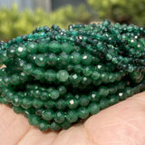 Faceted Green Jade Stone Beads for Jewelry Making Bracelet 2 3 4mm