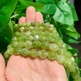 Green Peridot Jades Faceted Stone Beads for Jewelry Making 15''