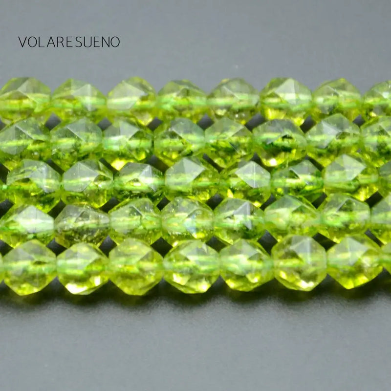 Green Peridot Stone Faceted Loose Beads 6-10mm for Jewelry Making