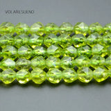 Green Peridot Stone Faceted Loose Beads 6-10mm for Jewelry Making