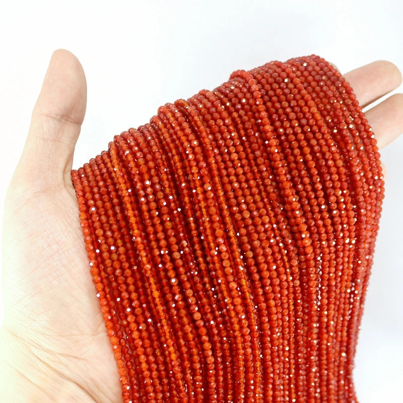 Faceted Green Red Agate Tiny Stone Beads 2/3/4MM DIY Jewelry
