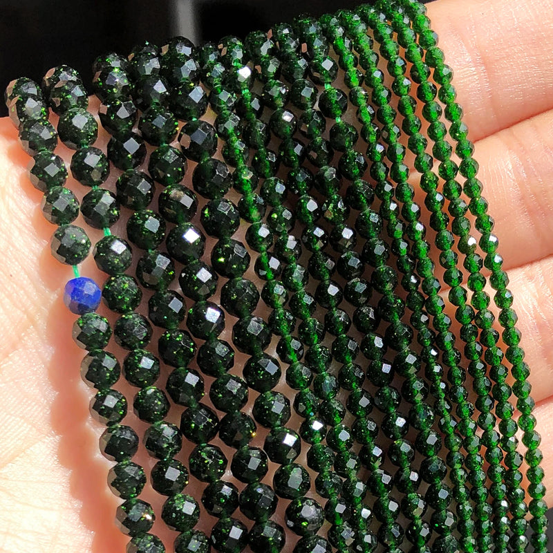 Green Sand Waist Beads 2-4mm Gem Stone 15''