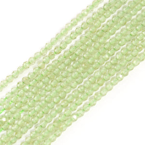 Green Zircon Beads Cubic Zirconia Rhinestone Spacer Beads 15''