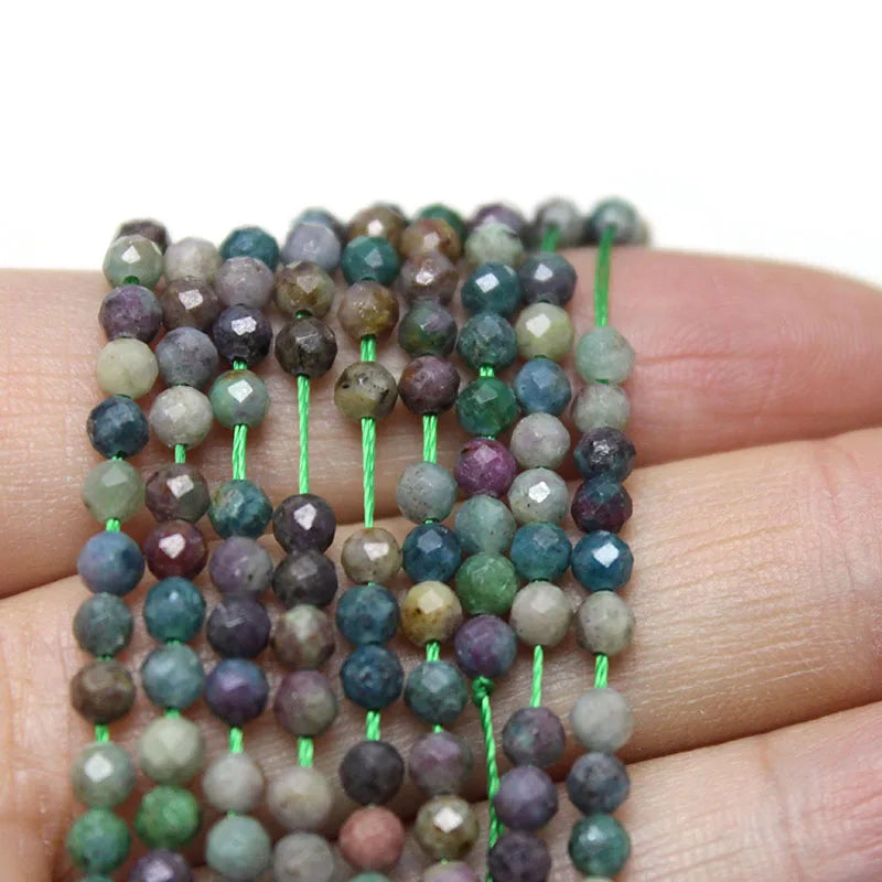 Faceted Indian Agates Gem Tiny Beads 2 3 4mm Loose Stone for DIY Jewelry Making