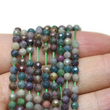 Faceted Indian Agates Gem Tiny Beads 2 3 4mm Loose Stone for DIY Jewelry Making