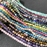 Natural Faceted Jades Agates Amazonite Quarts Stone Round Beads 2 3 4mm