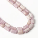 Faceted Kunzite Stone Beads Column Shape 7.5inch