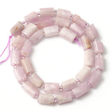 Faceted Kunzite Stone Beads Column Shape 7.5inch