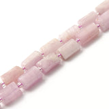 Faceted Kunzite Stone Beads Column Shape 7.5inch