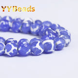 Faceted Lapis Dzi Agates Beads 8mm Tibetan Mystical Spacer Loose Beads