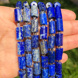 Faceted Lapis Lazuli Gem Stone Beads Cylinder Shape Spacer Beads
