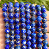 Faceted Lapis Lazuli Stone Beads 6/8mm 7.5''