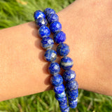 Faceted Lapis Lazuli Stone Beads 6/8mm 7.5''