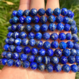 Faceted Lapis Lazuli Stone Beads 6/8mm 7.5''