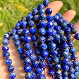Faceted Lapis Lazuli Stone Beads 6/8mm 7.5''