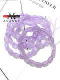 Faceted Lavender Amethyst Rice Beads Single Lap Necklace