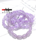 Faceted Lavender Amethyst Rice Beads Single Lap Necklace
