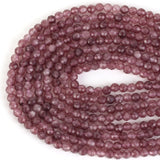 Faceted Lepidolite Round Stone Beads for Jewelry Making 2-4mm