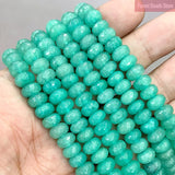 Faceted Light Green Rondelle Spacer Beads 15'' Strand 8mm