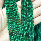 Natural Faceted Malachite Beads 2/3/4MM DIY Jewelry Making