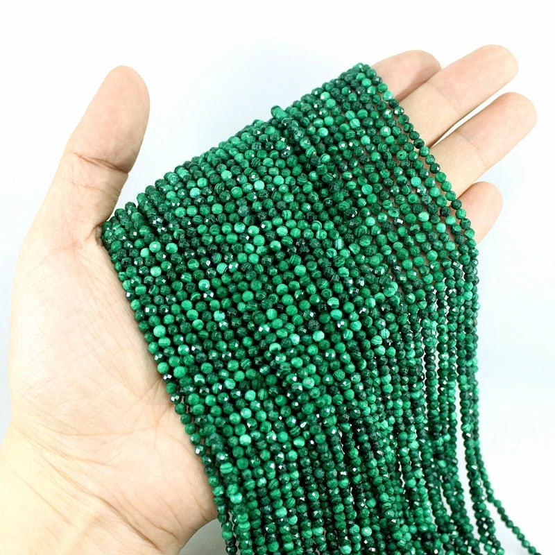 Natural Faceted Malachite Beads 2/3/4MM DIY Jewelry Making