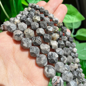 Faceted Map Jaspers Stone Beads Round Loose Spacer Beads 6 8 10mm