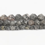 Faceted Map Jaspers Stone Beads Round Loose Spacer Beads 6 8 10mm
