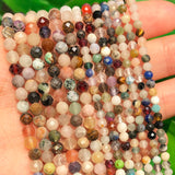 Faceted Mix Gems Stone Beads for Jewelry Making 15'' 3 4mm