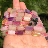 Faceted Citrines Purple Quartz Stone Beads Cylinder Spacer