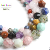 Faceted Mixed Lapis Lazuli Morganite Aquamarines Beads 6/8/10mm