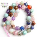 Faceted Mixed Lapis Lazuli Morganite Aquamarines Beads 6/8/10mm
