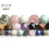 Faceted Mixed Lapis Lazuli Morganite Aquamarines Beads 6/8/10mm