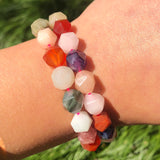 Faceted Mixed Stone Beads for Jewelry Making Bracelet Necklace 6-10mm
