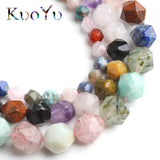 Faceted Mixed Stone Colorful Beads 15'' Strand