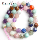 Faceted Mixed Stone Colorful Beads 15'' Strand
