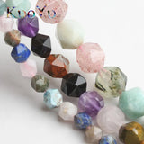 Faceted Mixed Stone Colorful Beads 15'' Strand