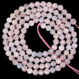 Natural Faceted Morganites Gemstone Round Loose Beads for Jewelry Making